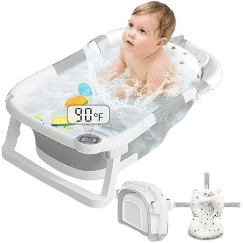 Collapsible-Baby-BathtubBaby-Bath-Tub-with-Soft-Cushion-Thermometer