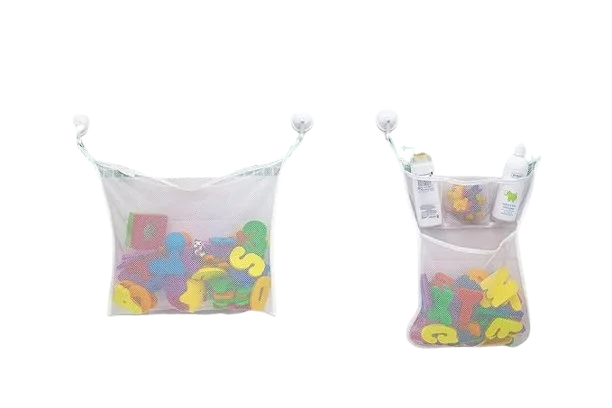 2-x Mesh Bath Toy Organizer 6 Ultra Strong Hooks