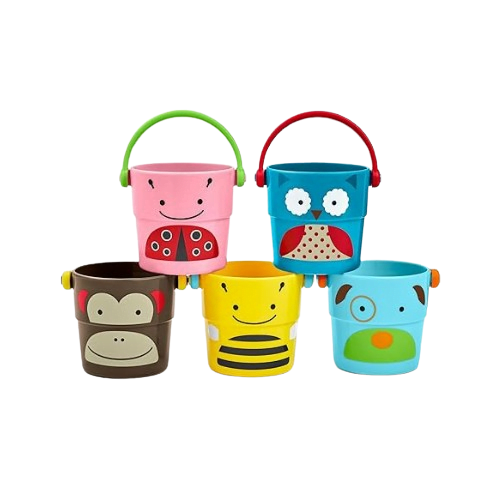 Skip Hop Baby Bath Toy Zoo Stack Pour Buckets