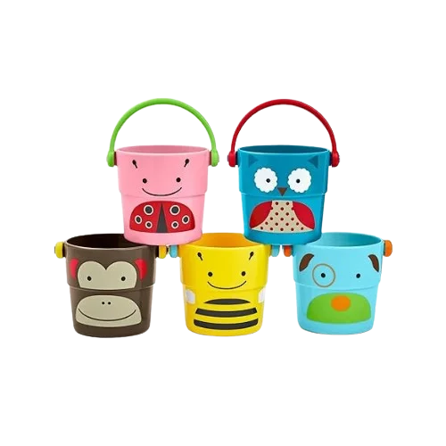 Skip Hop Baby Bath Toy Zoo Stack Pour Buckets